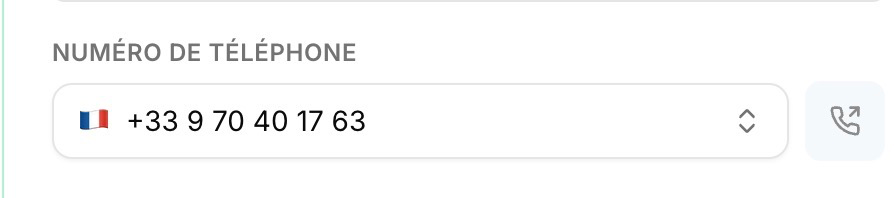 Numero de telephone